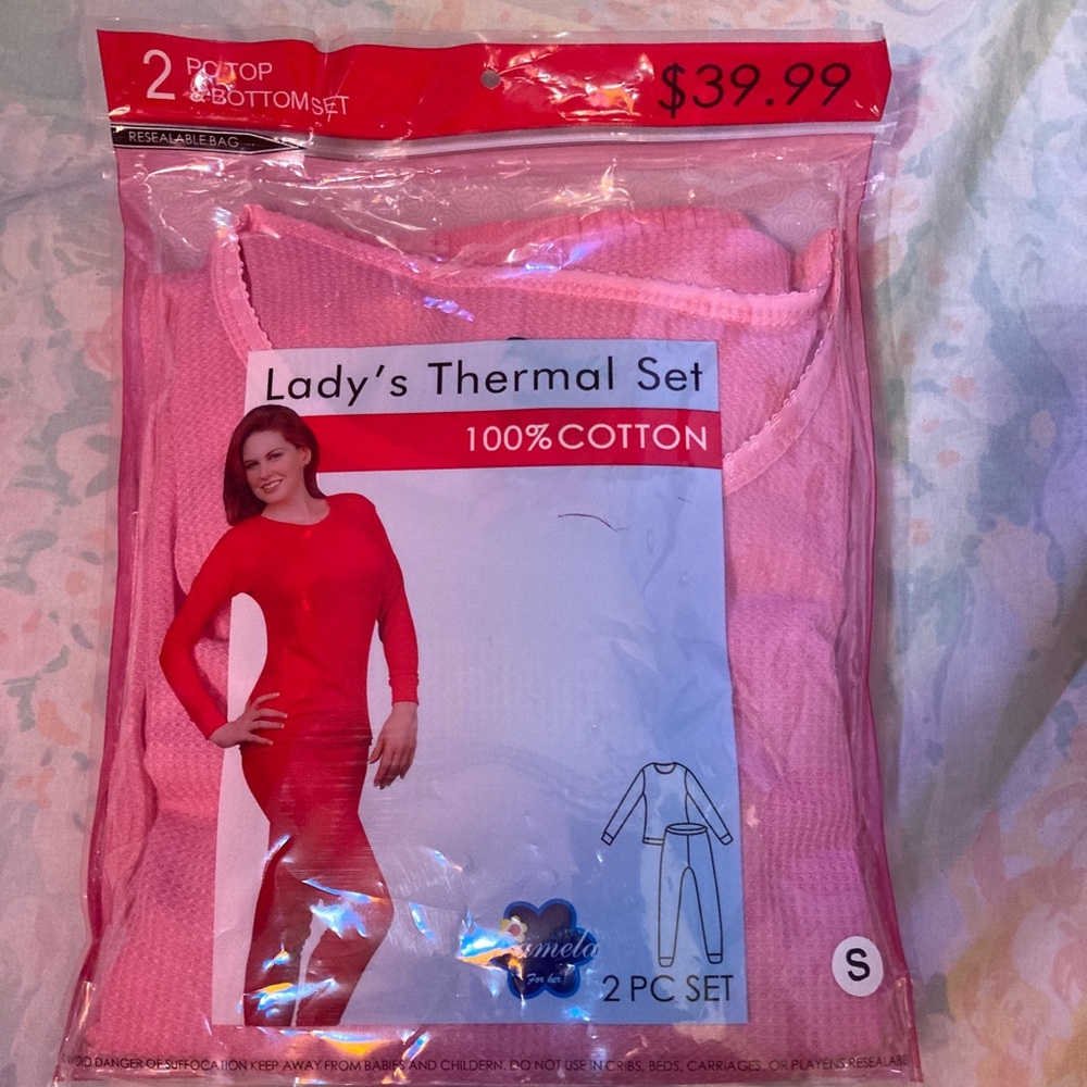 Waffle knit, thermal pj set.
